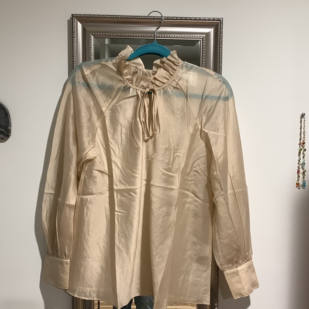 Brand new with tags BR blouse in an oyster pearl color..  size S and M.
